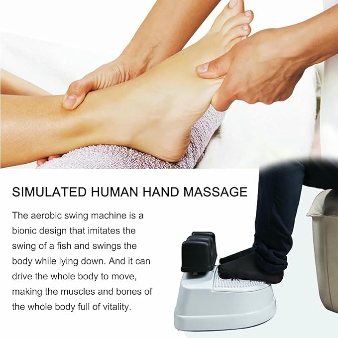 Fitness Chi Swing Machine with Remote Control for Passive Aerobic Leg Exercises - Foot Massager Exercise While Sitting Or Laying Down with Leg Shaker