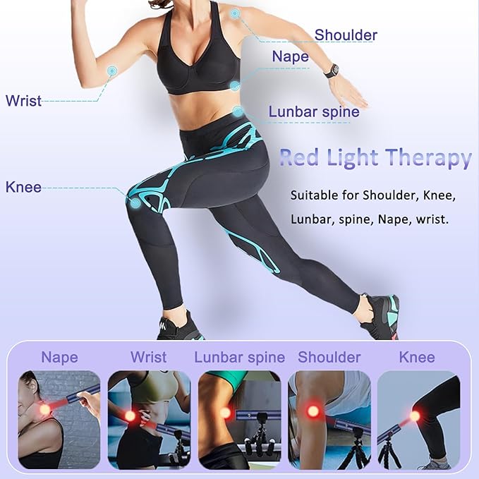 JINGYAN Portable Red Light Therapy Device with 5 WavelengthsNear Infrared Light Therapy with Removable Tip for Multi-Area Comfort Support