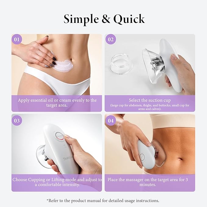 Body Sculpting Machine 3-in-1 Portable Massager Electric Body Sculptor with 3 Adjustable Functions Skin Tightening Cupping Therapy &amp Red Light for Belly Waist Arms Legs and Face