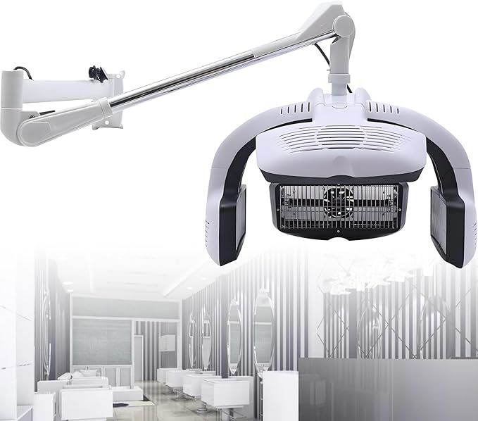 1500W Professional Hair Dryer Wall Mount 3 in 1 Drying Perming Machine with Swing Arm 5 Heating Discs for Barber Shops Beauty Salons and Home Use Hanging