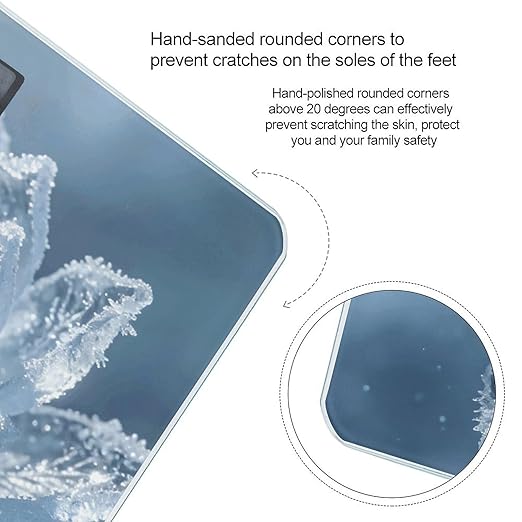 Ice Lotus Weight ScaleClear LED Display Bathroom Digital Weighing ScaleTempered Glass Digital Bathroom Scale for Body Weight Capacity Up to 400 Lbs