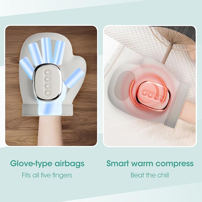 Hand Massager Cordless Massagers with Heat and Compression for Arthritis Carpal Tunnel Relief 3 Massage Modes 3 Heating Levels 5 Intensities Portable Electric Massagers Ideal Gifts for Women Men