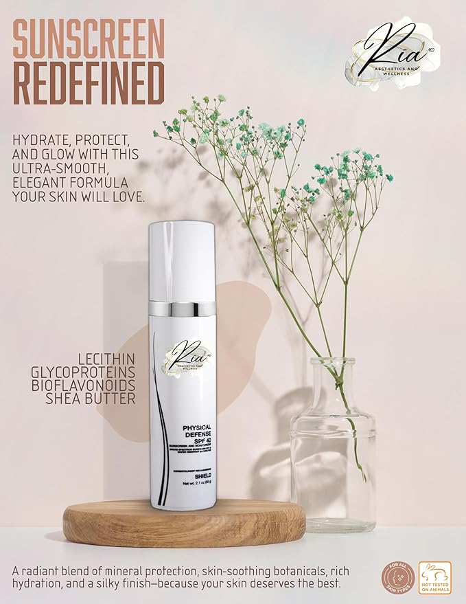 Physical Defense SPF 40 - Face Moisturizer - Face Lotion - Travel Sunscreen - Vacation Sunscreen - Moisturizer with Spf &amp Sun Screen 40