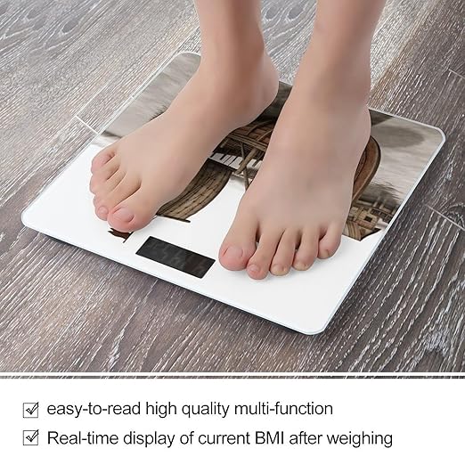 Old Viking Boat Weight ScaleClear LED Display Bathroom Digital Weighing ScaleTempered Glass Digital Bathroom Scale for Body Weight Capacity Up to 400 Lbs