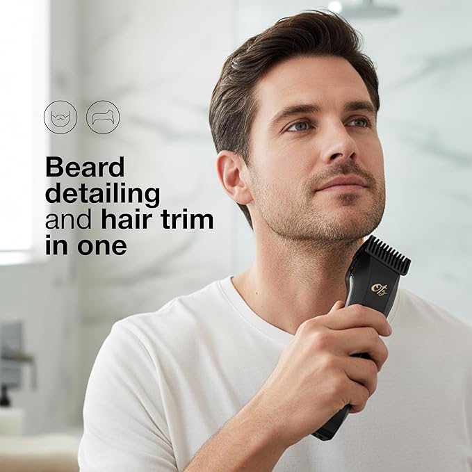 Oty Beard Trimmer for Men Adjustable - Waterproof Cordless Hair Clippers with 20-Length Dial Stainless Steel Blades LED Display &amp Travel Lock - Rechargeable Grooming Kit – Ideal Gift for Men