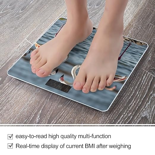 Animal Flamingo Scale for Body Weight Digital Bathroom Scale Toughened Glass High Precision Scales for Body Weight with Large LCD Backlight Display Weight Scales
