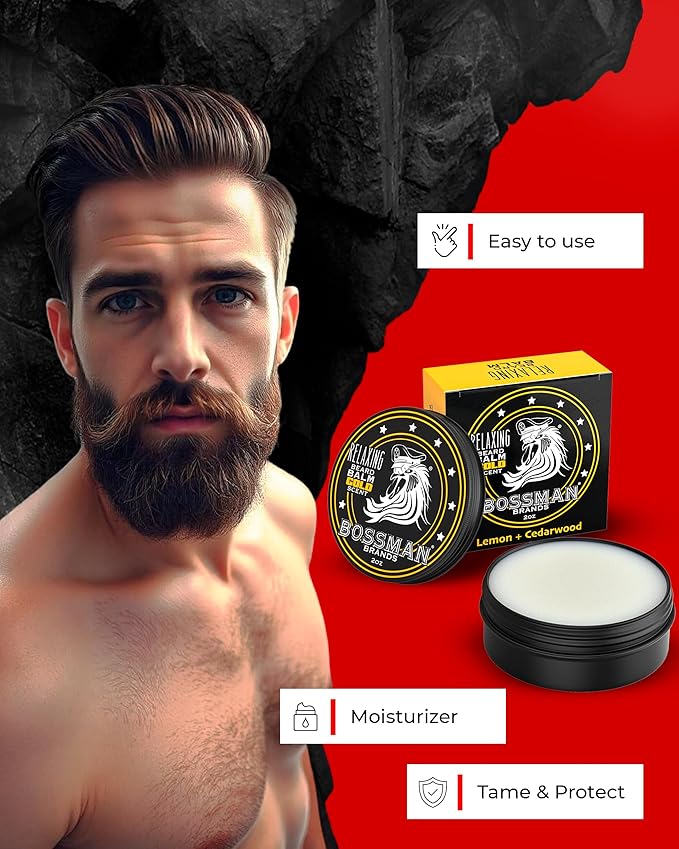 Bossman Beard Balm Variety Pack - Beard Grooming Growth and Care Kit - Softener and Moisturizer - All 6 Scents