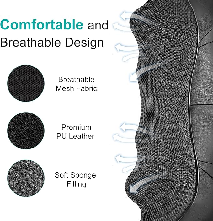 Shiatsu Back and Neck Massager with Heat Deep Tissue Kneading Back Massager for Pain Relief