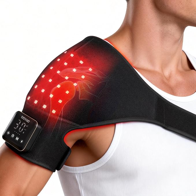 Eicolorte Red Light Therapy for Shoulder Cordless 4000mAh Controller Near Infrared Light Therapy Wrap for Arm Body Adjustable Relief Muscle Relax Ideal Festival Gift