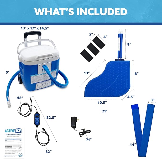 Polar Active Ice 3.0 Cold Therapy Ice Machine System with Programmable Timer Foot Therapy Compression Pad Lightweight 16 Quart Cooler Quiet Pump Strong Cryotherapy Pain Relief Treatment