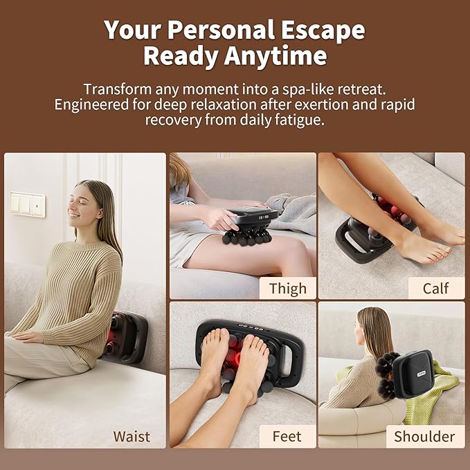 20-Head Massage Gun 30 Intensity Levels 3 Modes Deep Tissue Massager with 50KG Force &amp Noise-Free Motor for Neck Back Legs Shoulders Portable for Full Body Muscle Recovery