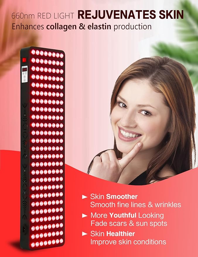 Red Light Therapy for Body FaceExtra Large Infrared Red Light Therapy Panel Full Body for Pain ReliefLED 660nm Red Light Panel &amp 850nm Near-Infrared Therapy Device (200 LEDs - 1000W)