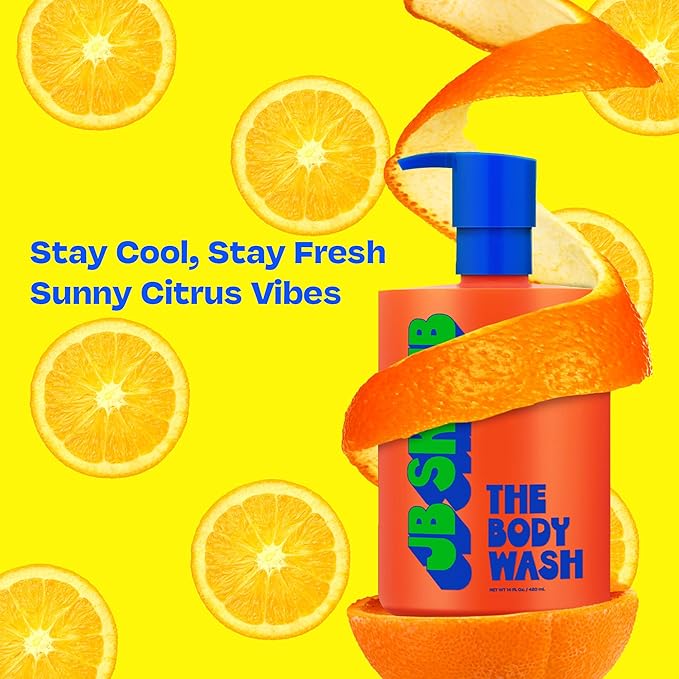 JB SKRUB The Body Wash for Kids Tween &amp Teen Boys with Foaming Action &amp Natural Citrus Scent - No Harsh Ingredients Boys Body Wash - Conquer Adolescent Funk with Confidence - 14 Oz.