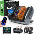 Lunix LX21 FSA Foot and Calf Massager with Remote Neuropathy &amp Plantar Fasciitis Relief Adjustable Leg Ankle Deep Kneading Shiatsu Therapy Blood Circulation Hot Cold Pockets Granite Gray