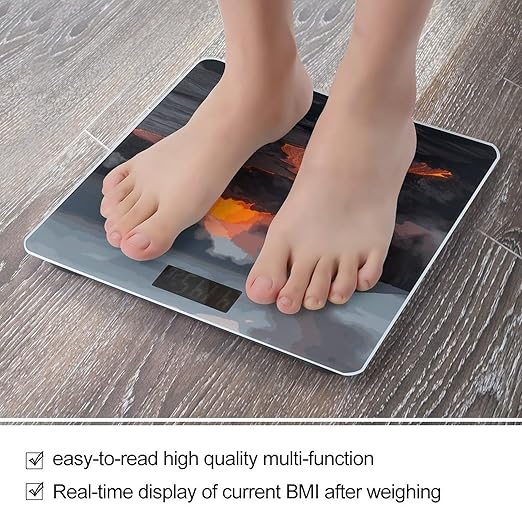 Kilauea Volcano Smart Scale for Body Weight Accurate Bathroom Scale with LED Display Digital Weight Scales Weighing Machine High Precision Scales for Bath Home