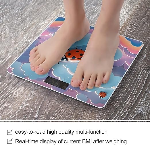 Ladybug and Cloud Scale for Body Weight Digital Bathroom Scale Accurate Smart Weight Scales with Large Display Weighing Machine High Precision Scales