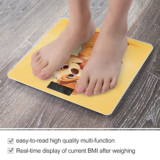 Funny Little Dog Weight ScaleClear LED Display Bathroom Digital Weighing ScaleTempered Glass Digital Bathroom Scale for Body Weight Capacity Up to 400 Lbs