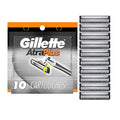 Gillette AltraPlus Mens Razor Blade Refills 10 Count Lubra-Soft Strip for Smoothness and Comfort