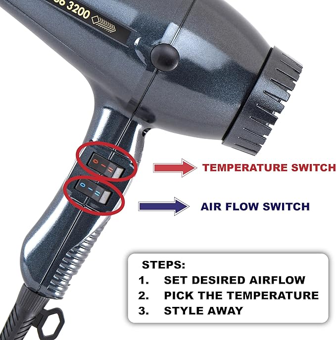 Turbo Power TwinTurbo 3200 Dark Grey Hair Dryer and Miracle Medium Detangling Brush Blush Pink