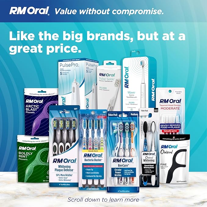 RM Oral Wave Sonic Battery-Operated Toothbrush with Soft Bristles &amp Travel Case 56000 Sonic Vibrations for Clean &amp Sensitive Whitening &amp Plaque Removal 2-Minute Timer Aquamarine