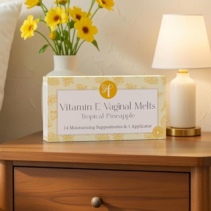Femallay Organic Vaginal Melts – Pineapple 2 Pack – Moisturizes and Refreshes – 14 Count + Applicator