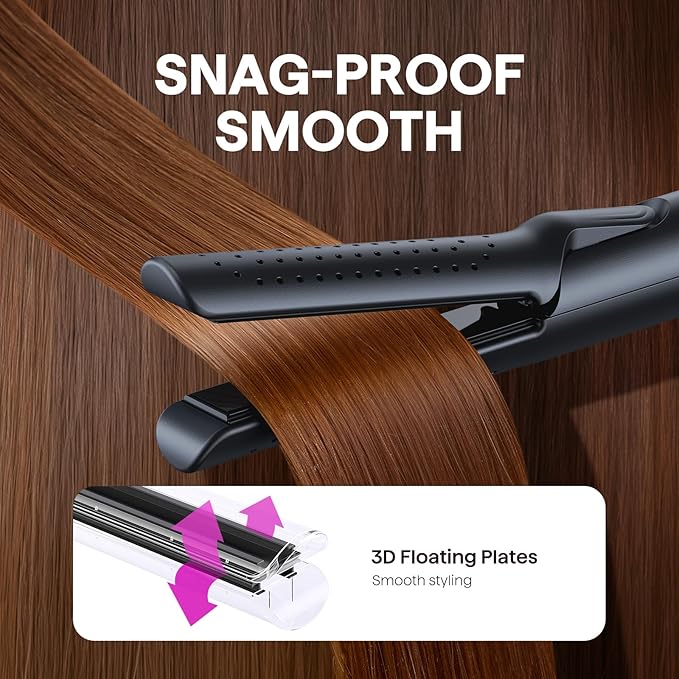 Wavytalk Airflow Styler Curling Iron Cool Curl 360° Cool Air Lock in Style for Lasting Curls Reduces Damage 2 in 1 Hair Straightener and Curler 1.25 Inch Anti-Scald for Short Long Hair
