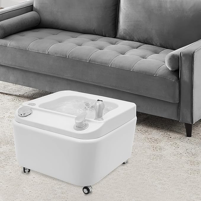 Acrylic Foot Spa Bathtub Foot Baths &amp Spas with Heat and Massage Colorful Lamp Footbath with Pedicure Foot Rest Feet Spa Tub Spa Foot Bath Pedicure Acrylic Footbath