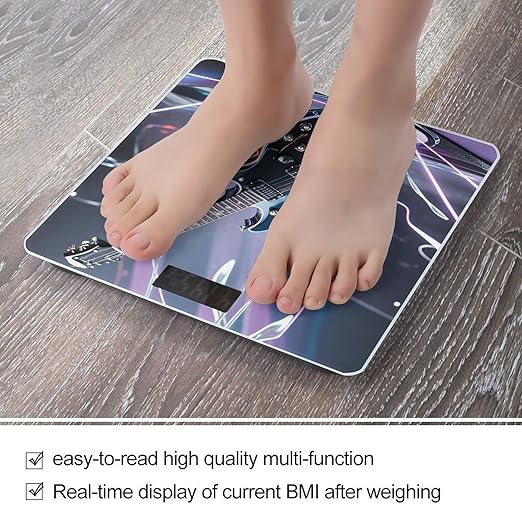 Magic Electric Guitar Music Weight Scale Highly Accurate Digital Weighing Scale with Large LCD Display Smart Bathroom Scales for Home Bedrooms and Gift Giving