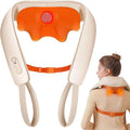 KNQZE Neck and Shoulder Massager with Heat Cordless Back and Neck Massager Upgraded Graphene Heating 4D Shiatsu Deep Kneading Massage for Shoulder Back Pain Relief (Beige)