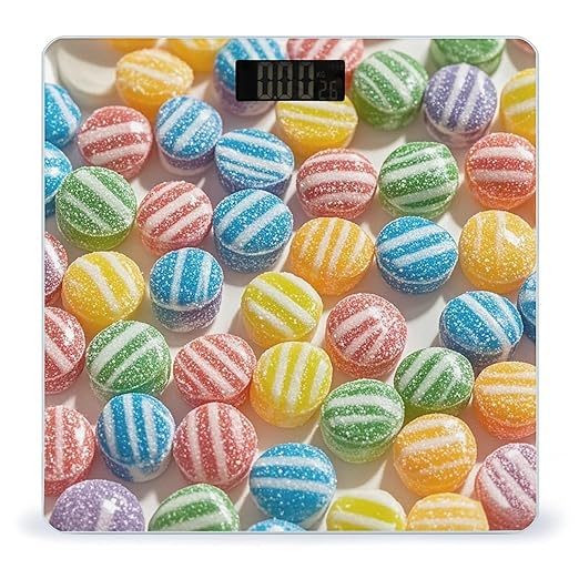 Rainbow Candy Scale for Body Weight Digital Bathroom Scale Toughened Glass High Precision Scales for Body Weight with Large LCD Backlight Display Weight Scales