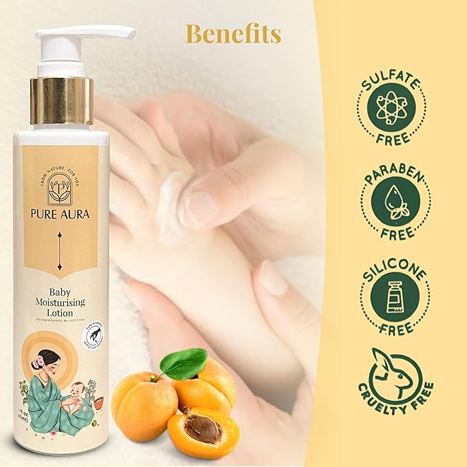 Pure Aura Baby's Sunshine Shield Duo Ayurvedic Sunscreen SPF 30 and Baby Lotion Natural Sun Protection for Delicate Skin