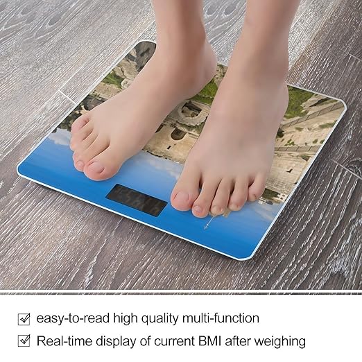Israel at The Tower of David Bathroom Scale Large LCD Backlight Display Digital Scale Rounded Corners Body Scales Automatic Power On/Off Bathroom Scales for Home Bedrooms