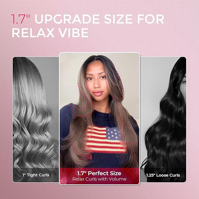 TYMO 2.0 Thermal Brush Curling Brush - STYLUX 1.7 Blowout Volumizer with Flexi-Fit for Hair Straightening Heated Round Styler Tool Hair Straightener and Curler 2 in 1 Dual Voltage &amp Light Gol