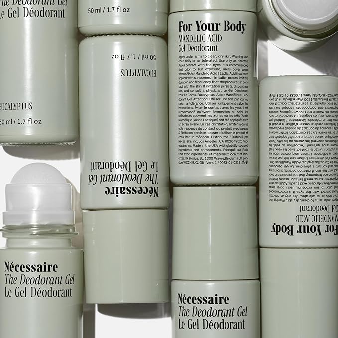 Nécessaire - The Deodorant Gel Eucalyptus - Aluminum-Free - For Women &amp Men. Clinical Mandelic Acid Deodorant. Extra Strength Odor Control. No Bumps. No Discoloration. No Parabens. 1.7 fl oz