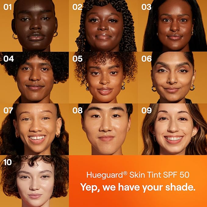 Live Tinted Hueguard Skin Tint SPF 50 - Tinted Mineral Sunscreen with Light-Medium Buildable Coverage With a Hydrating and Radiant Finish - Water and Sweat Resistant 1.35 fl oz - Shade 07