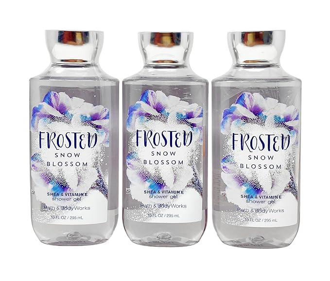 Bath &amp Body Works Frosted Snow Blossom - 3 Pack - Shower Gel
