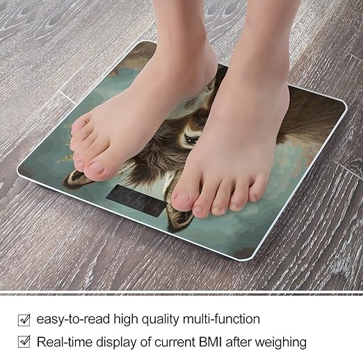 Digital Bathroom Scale for Body Weight Scale with Bright LCD Display High Accuracy Step-On Technology Auto On/Off Donkey Animals Digital Scales 400 Lbs /180kg