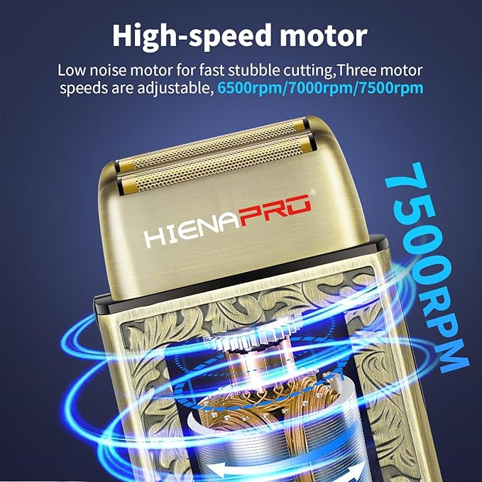 HIENA PRO Electric Razor for Men Cordless Professional Foil Shaver &amp Bald Head Precision Trimmer Travel Shaving USB Charging LED Display Perfect Gifts for Men