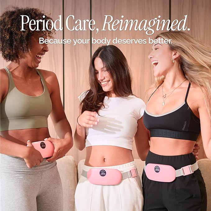 Menstrual Heating Pad for Period Cramps – Portable Heating Pad for Period Cramps Relief with Heat &amp Massage Wearable Cordless Warmer for Pain Relief Rechargeable &amp Wireless for Women