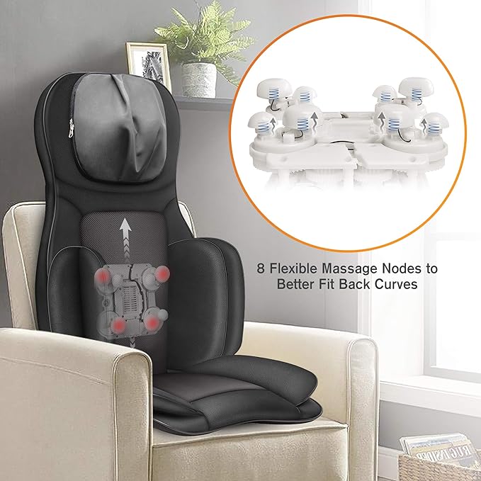 Snailax Shiatsu Air Compression Back Massager Foot Massager Bundle Massage Chair Spot Massage for Neck and Back Vibration Massage Seat Cushion