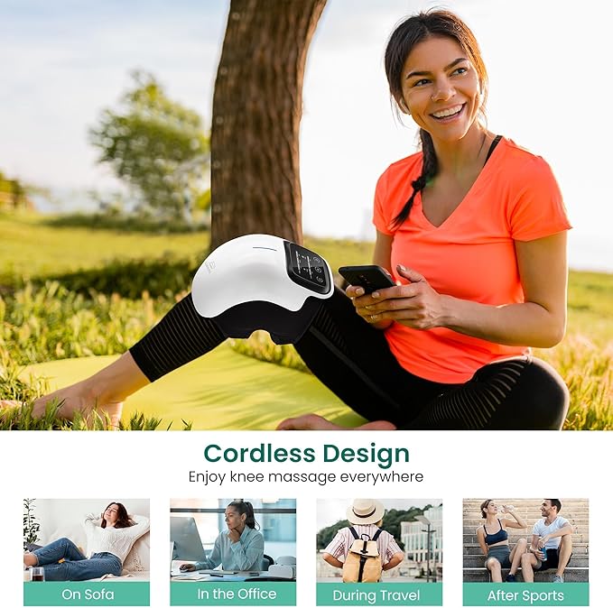 Snailax Knee Massager with Heat Red Light &amp Vibration Knee Heating Pad Heated Knee Wrap Gift for Mom Dad Men Women