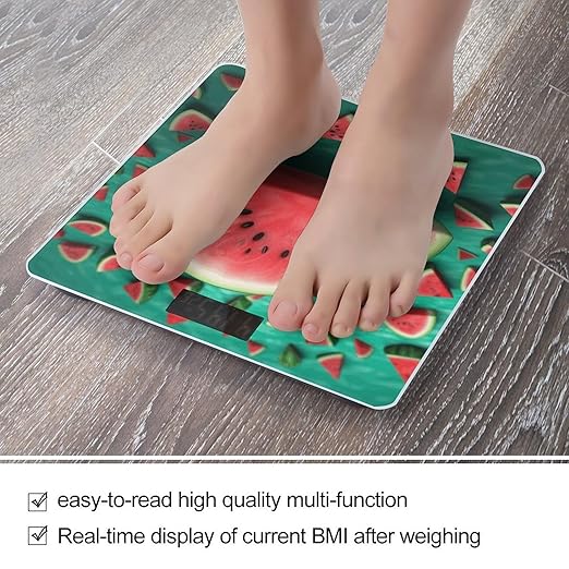 Dream Watermelon Weight Scale Digital Electronic Scales Bathroom Scale Larg LCD Backlight Display High Precision MeasurementsTempered Glass