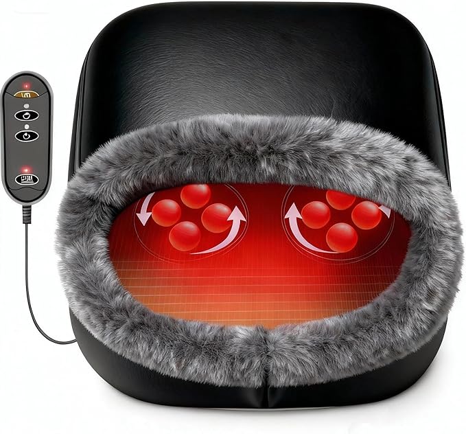 CooCoCo Shiatsu Foot Massager with Heat Birthday Gifts for Women Feet Massager for Plantar Fasciitis Neuropathy Foot Warmer for Circulation and Pain Relief Feet Heater Under Desk
