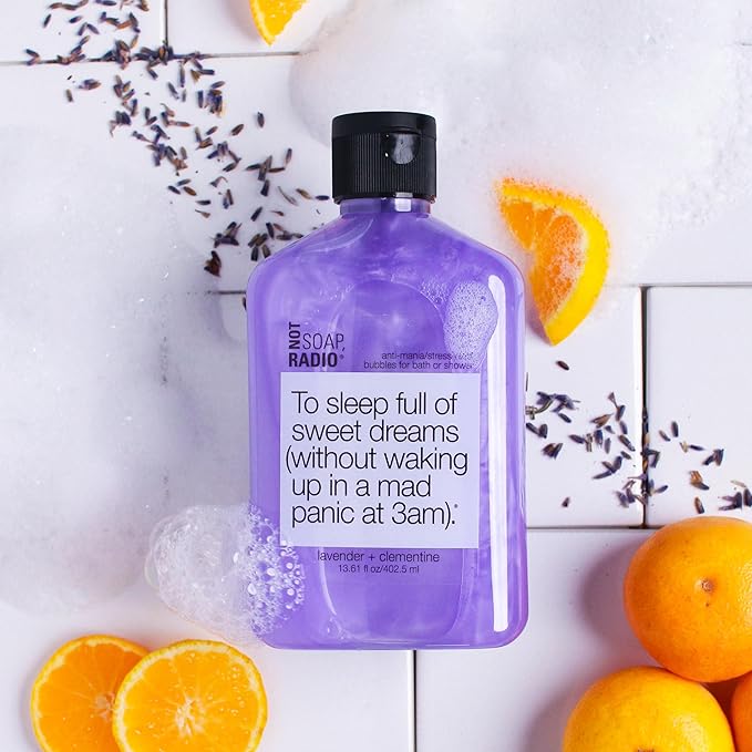 Not Soap Radio To sleep full of sweet dreams | Clementine and Lavender with chamomile and lavender extracts Moisturizing Body Wash for Women and Men | Paraben and Sulfate Free