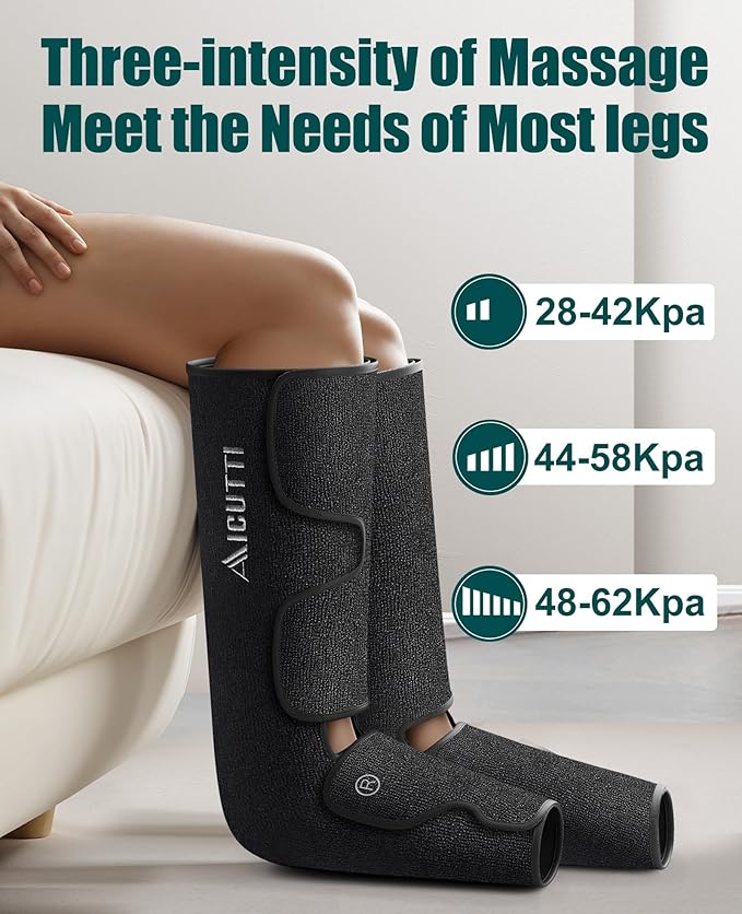 Professional Air Compression Leg and Foot Massager with Heat - Christmas &amp Birthday Gifts for Men &amp Women Improved Circulation &amp Pain Relief Ideal for Parents on Mother's Day &amp Fathe