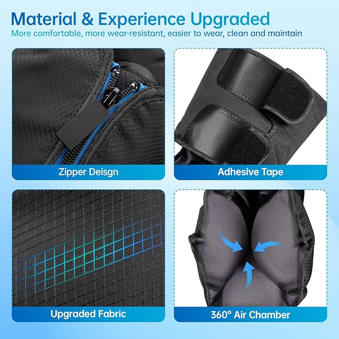 Leg Massager with Heat and Air Compression Foot and Calf Massager for Circulation and Pain Relief Sequential Compression Boots with 6 Modes 9 Intensity 3 Heat - Gifts for Mom Dad Woman
