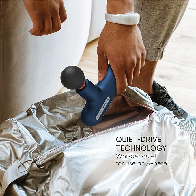 Sharper Image Powerboost Move Aero [New 2026 Version] Mini Deep Tissue Percussion Massage Gun| Muscle Recovery &amp Pain Relief Massage Tool| Full Body Back &amp Shoulder Massager| Travel Gift for M
