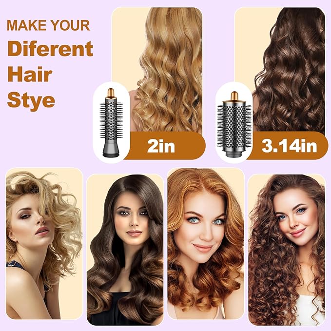Small Round Volumizng Brush and Blade Concentrator Attachment for Dyson Airwrap HS01 HS05 HS08 for a Smooth More Aligned Finish and Defined Bouncy Curls