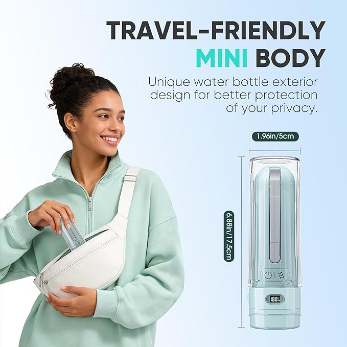 Upgraded Electric Peri Bottle – Portable Bidet for Women Postpartum Care &amp Travel | Rechargeable Feminine Washer with 3 Modes - Intimate Hygiene Care (Aqua)