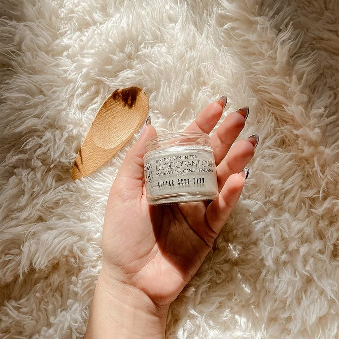 Little Seed Farm All Natural Deodorant Cream Aluminum Free Deodorant for Women or Men 2.4 Ounce - Grapefruit Lemon + Applicators Bundle